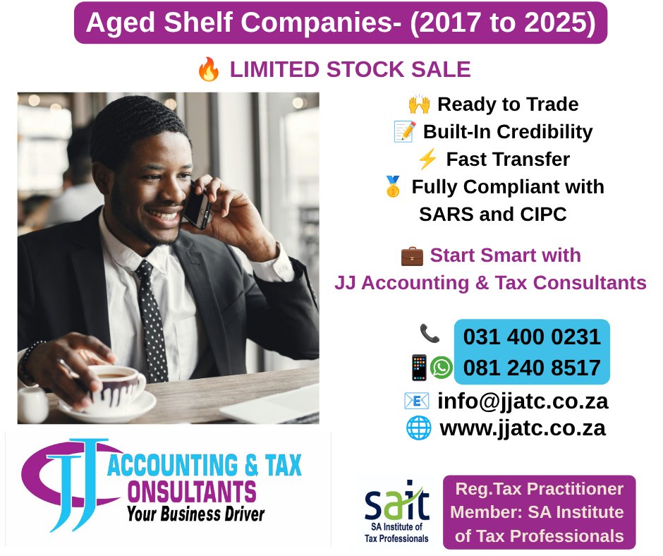 JJ_Accounting's tweet photo. 🔥 Limited Stock Available – Secure Your Aged Shelf Company Today!

Looking for a company that's ready to trade? An aged shelf company can help you get started faster while providing an established registration history that may enhance your business profile. https://t.co/qVeH3PV0Mq