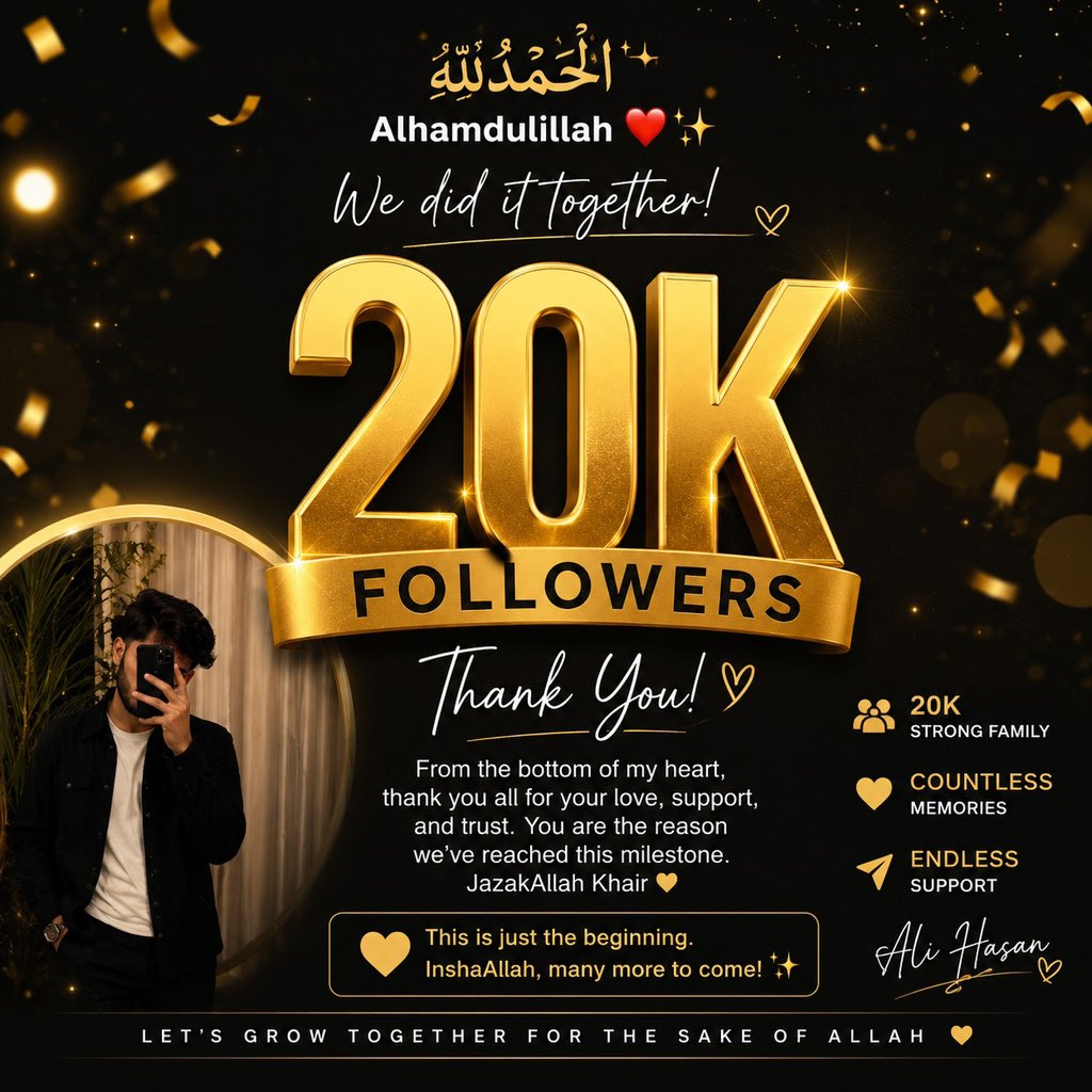 Arya07__'s tweet photo. 20K FOLLOWERS | THANK YOU FAMILY ❤️‍🩹🫶🏻

was a small beginning, and today I have the love of 20,000 people... 🌸

None of this would have been possible without you all. Thank you from the bottom of my heart for this beautiful companionship! ✨❤️

20,000 people are watching me now... and I'm loving it! 😄❤️