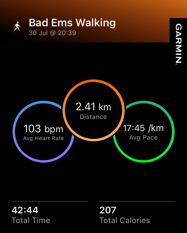 SaschaTayefeh's tweet photo. An evening walk through Bad Ems — 2.41 km, 42 minutes, no rush at all. Some evenings call for exactly that pace. https://t.co/tWjNyncPf0