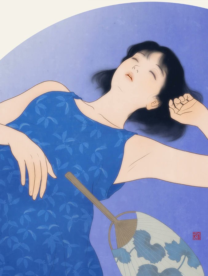 tamiyasai's tweet photo. 「午睡」

#イラストレーション #illustration #美人画 #girlillustration #イラストレーター #イラスト #田宮彩 #SaiTamiya #illustrator #art #Japaneseart #日本美術 #日本画 #Bijinga #Japanesepainting #summer #女の子イラスト https://t.co/pmDa1CcQuq