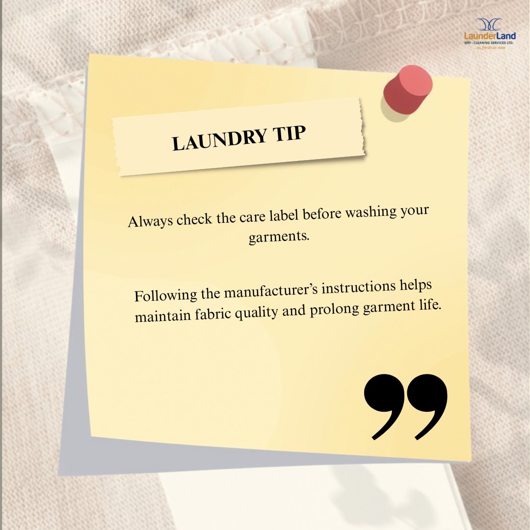 launderlandng's tweet photo. 🧺 Laundry Tip
A quick look at the care label can help prevent damage to your garments.
📍 17 King Perekule Street, GRA Phase 2, Port Harcourt
#launderland #laundryinportharcourt #drycleaning #gra #portharcourt https://t.co/9KoX6bRM3N