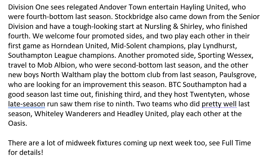 HantsLeague's tweet photo. Weekend preview 2/2 https://t.co/45eRu7GFxr
