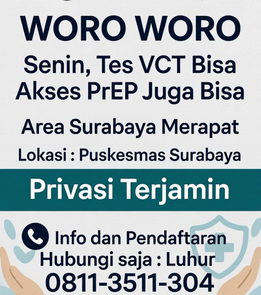 relawanluhur's tweet photo. Senin , 3 agustus, awal bulan, monggo bisa akses prep, obat yg bisa cegah kena hiv, info chat wa ku 0811-3511-304 untuk surabaya dan sekitarnya #vctgratis #prepsurabaya #obatprep #obatpep #bedaprepdanpep #teskesehatan #tesgo #tespria #surabayasehat #satusehat #surabayasehat #relawanluhur