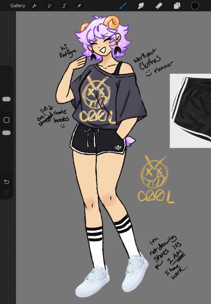 bisflorescentia's tweet photo. brandishes my ob! mc her name is fatigue and she wants to be the Cool Older Sister so bad .. too bad she’s a DWEEB

also the graphic on her shirt was from spray paint i never said she was smart https://t.co/QB0GWb65ot