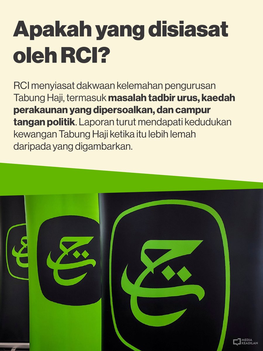 KEADILAN's tweet photo. Laporan RCI bukan sekadar melihat apa yang berlaku. Ia turut menjelaskan punca krisis, kesannya kepada pendeposit, langkah penyelamatan yang dilaksanakan serta cadangan bagi memastikan pengurusan Tabung Haji lebih telus dan profesional.

#MalaysiaMADANI 
#KEADILAN https://t.co/Lm5TJ2Hvxl