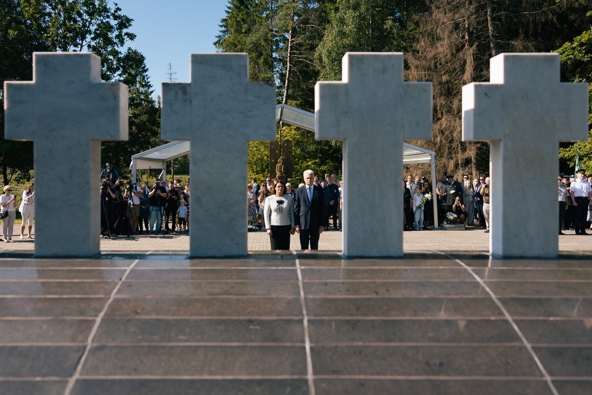 GitanasNauseda's tweet photo. Today we remember the victims of the Medininkai massacre. Thirty-five years ago, seven unarmed Lithuanian officers were murdered by Soviet OMON perpetrators while guarding the border of the newly re-established independent Lithuanian state.

Today, as Russia wages its war of aggression against Ukraine and threatens Europe's security, their sacrifice reminds us that freedom is never given – it must be protected.

We bow our heads in memory of the victims of the Medininkai massacre. We will never forget.