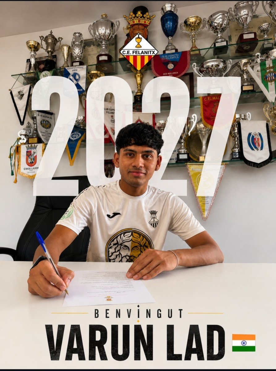 rashhiye's tweet photo. 🚨 OFFICIAL: Indian forward Varun Lad (23) has joined Tercera Federación side @cefelanitx

Having started his journey in Spain's 11th tier, Lad continues to climb the Spanish football pyramid. another Indian prospect to keep an eye on !!

🇮🇳 #IndianFootball #Transfers https://t.co/UeWFe53bCG