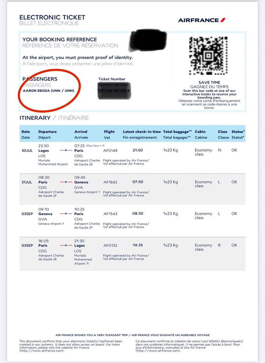angelaeboda's tweet photo. @airfrance Failed to deliver the service for which payment was accepted. 
If Air France policy does not allow unaccompanied minors on certain connecting flights, why was the booking accepted and tickets issued? https://t.co/d5BPDJ1iQU
