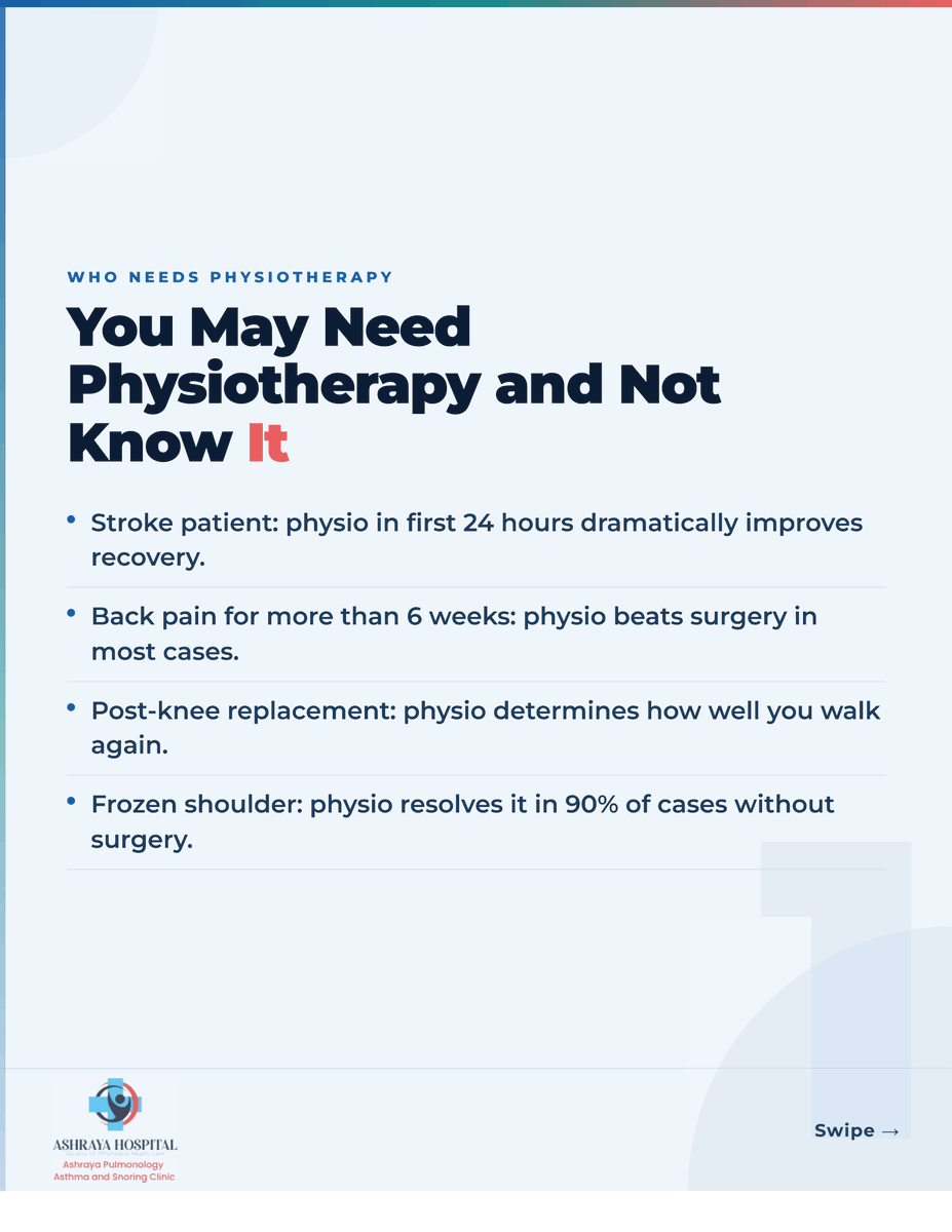 Ashraya_Pune's tweet photo. Physiotherapy helps restore movement, reduce pain, and speed recovery—not just for athletes, but for anyone on the path to better health.

#Physiotherapy #Rehabilitation #RecoveryJourney #PainManagement #AshrayaHospital https://t.co/jydd4OelJk