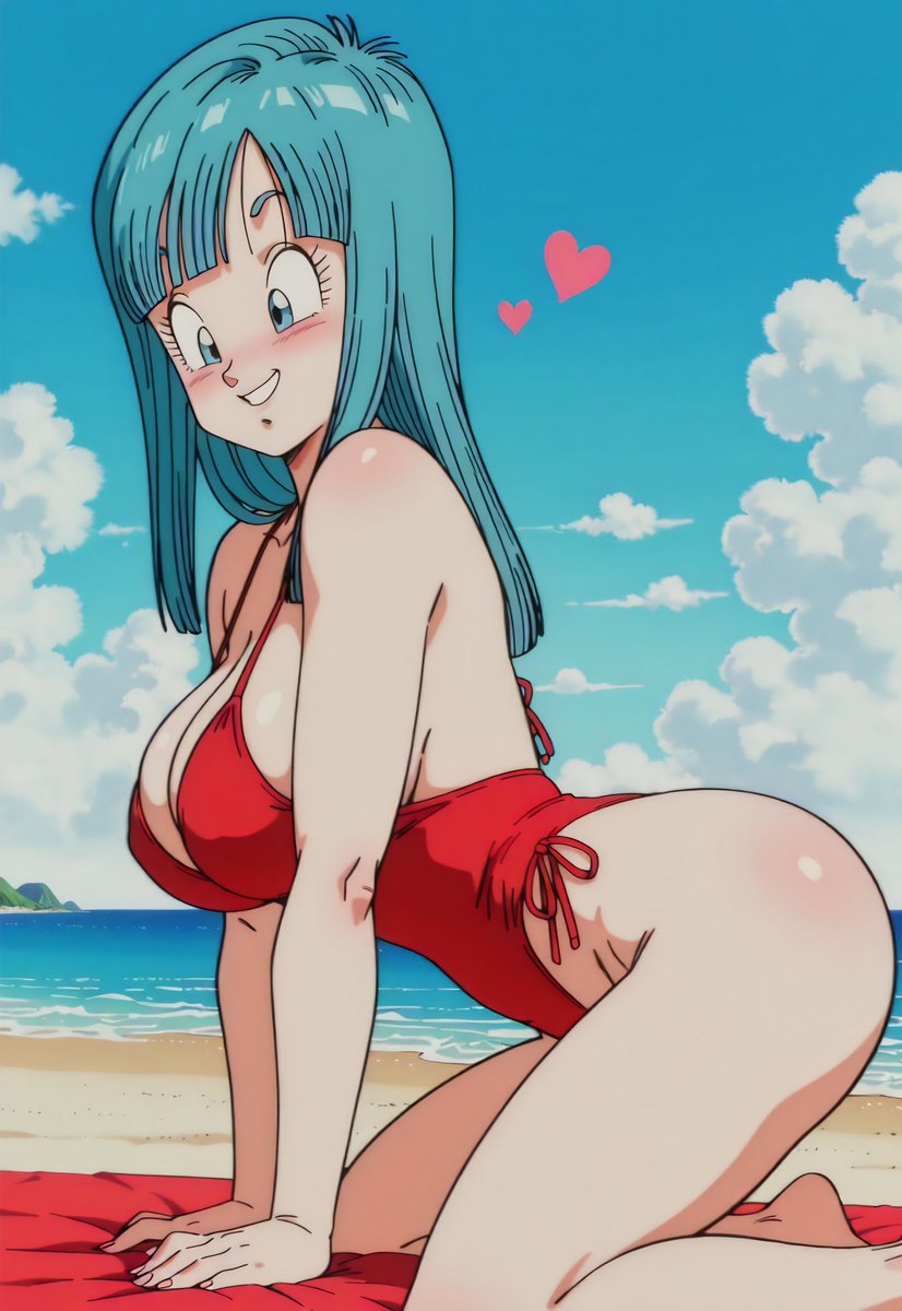 mongerretro's tweet photo. Maron enjoying a sunny day at the beach! ☀️ (Dragon Ball Z) https://t.co/bFIIp9cpgm