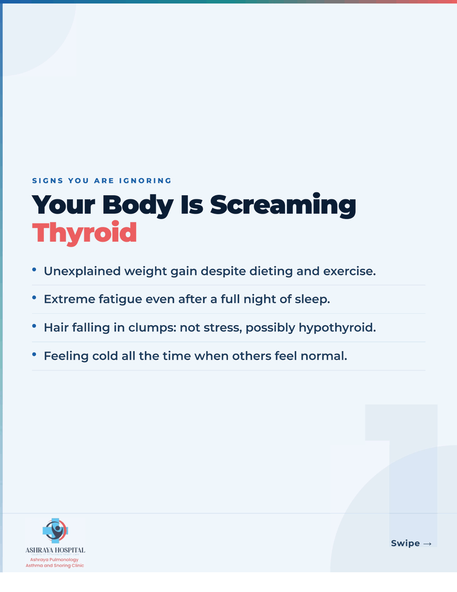 Ashraya_Pune's tweet photo. Feeling tired, noticing weight changes, or experiencing hair loss? Don't ignore the signs—your thyroid could be the reason. Early testing can make all the difference.

#ThyroidAwareness #WomensHealth #HormonalHealth #PreventiveCare #AshrayaHospital https://t.co/Nsfl9AZO3F