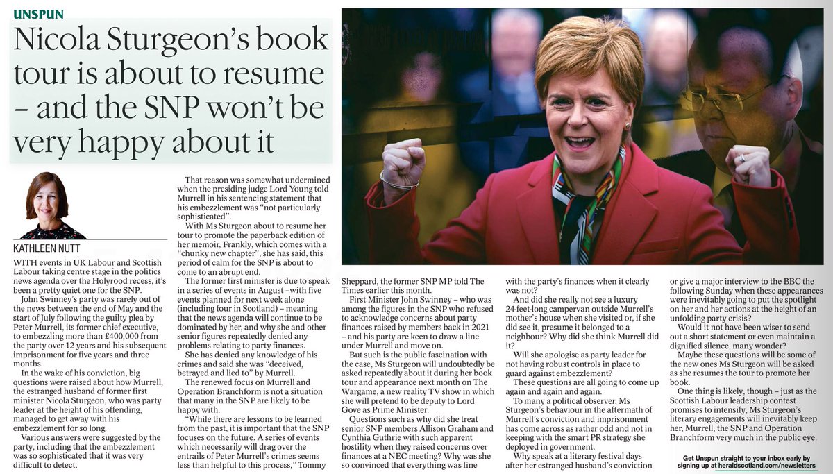 WingsScotland's tweet photo. The thing the idiot loyal diehards still don’t get is that she doesn’t give a shit about the SNP. It served its purpose. https://t.co/gcPVDiXX0C
