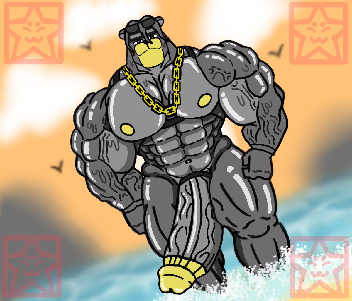 VladYakov25's tweet photo. Summer time with urshifu! I guess he likes the crashing waves... 
- 
- 
#Bara #Barart #Furryart #Urshifu #Barafurry #Pokemonartㅤ https://t.co/KsZFy1f75w