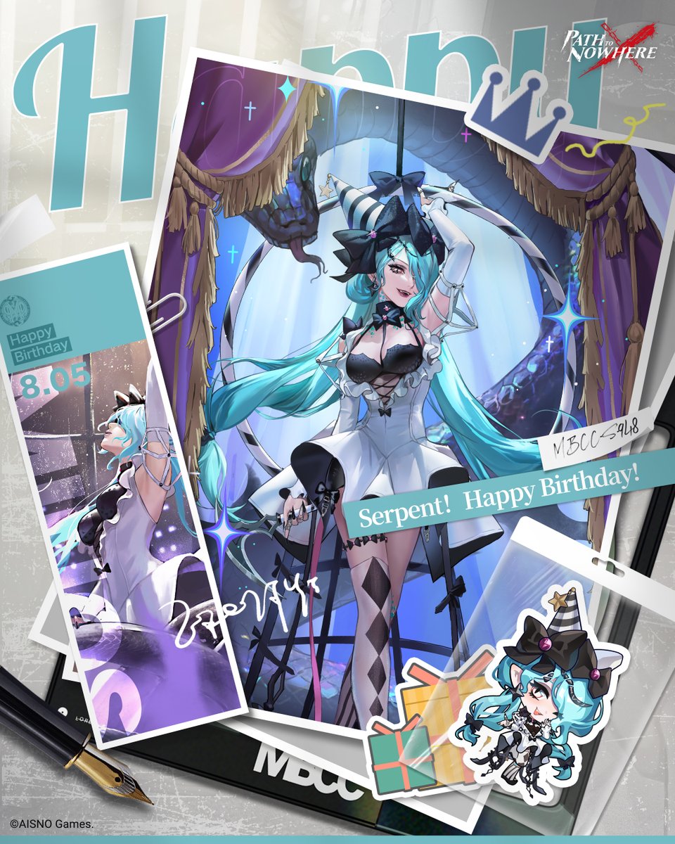 PathtoNowhereEN's tweet photo. ■ MBCC Birthday Announcement
August 5 is Serpent's Birthday. Happy Birthday, Serpent！

"My birthday wish? Hmm... today calls for a grand celebration, don't you think? You'll need to give me your attention for the whole day then!"

#PathtoNowhere #PTN https://t.co/7apthwjpXY