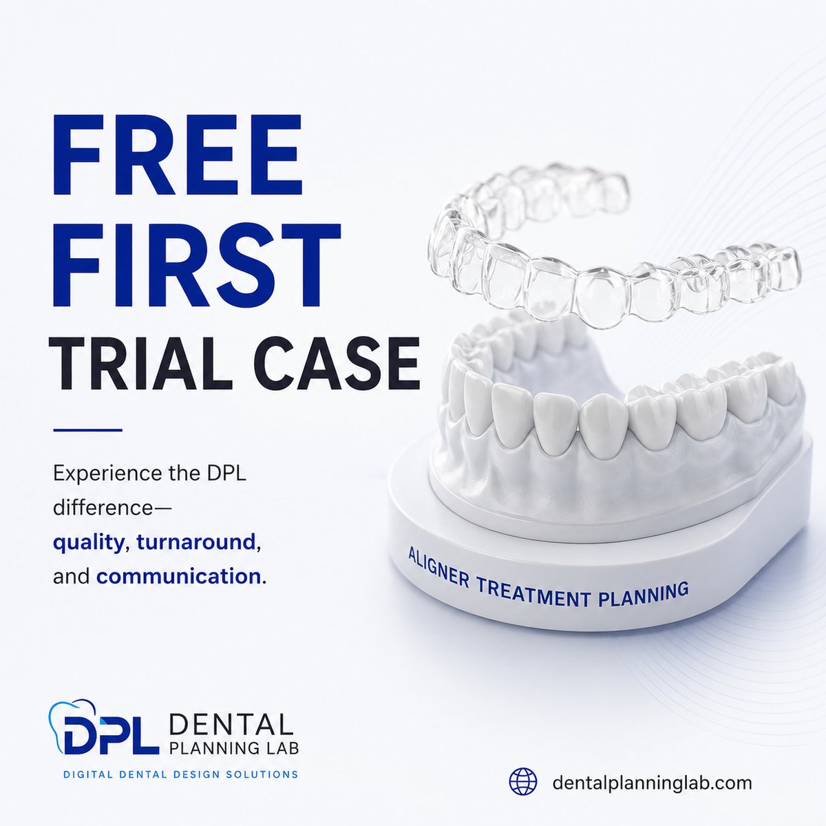 DentalPlanLab's tweet photo. Experience the DPL difference with a complimentary first trial case.

Evaluate our quality, turnaround, and communication before making any commitment.

Perfect for dental clinics, labs, and aligner providers.

🌐https://t.co/mZ18JjvwbY

#Aligners #Orthodontics #DentalLab #CADCAM https://t.co/WLP4k6XOlf