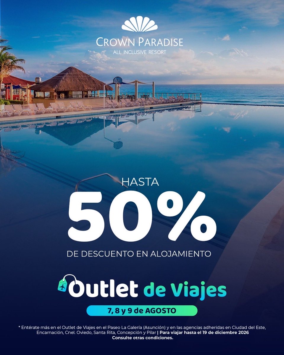 BrunettiJose's tweet photo. Impresionantes ofertas en el #OutletdeViajes este 7, 8 y 9 de Agosto en el @PaseoLaGaleria https://t.co/tw6oi27tUa