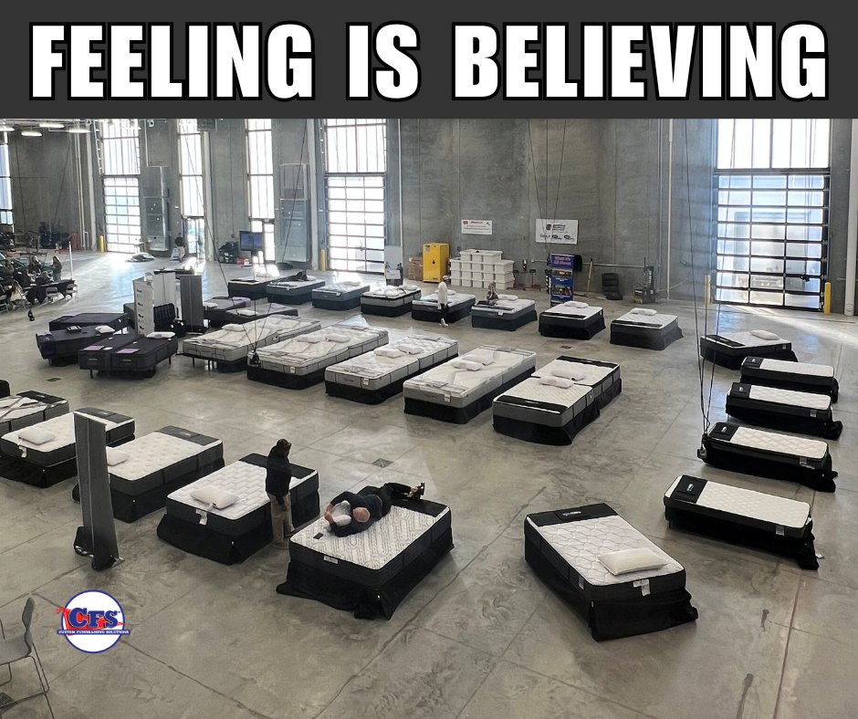 CFScorporate's tweet photo. Looking for more comfortable, uninterrupted sleep night after night?

Experience the difference a new mattress can offer at your local Custom Fundraising Solutions mattress fundraiser—where we'll help match you with the mattress that's right for your body and your sleep style. https://t.co/MeLl7JD2dS