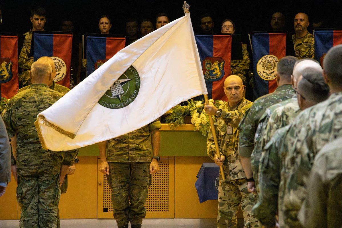 HQMNDC's tweet photo. HQ MND-C has entered a new chapter.
After three years of outstanding leadership, MG Tibor KRÁLIK transferred command to MG László ANTAL—the first Hungarian General Officer to command HQ MND-C.
Thank you, General KRÁLIK. Welcome, General ANTAL!
#NATO #HQMNDC #ChangeOfCommand https://t.co/3NL2KwzC8B