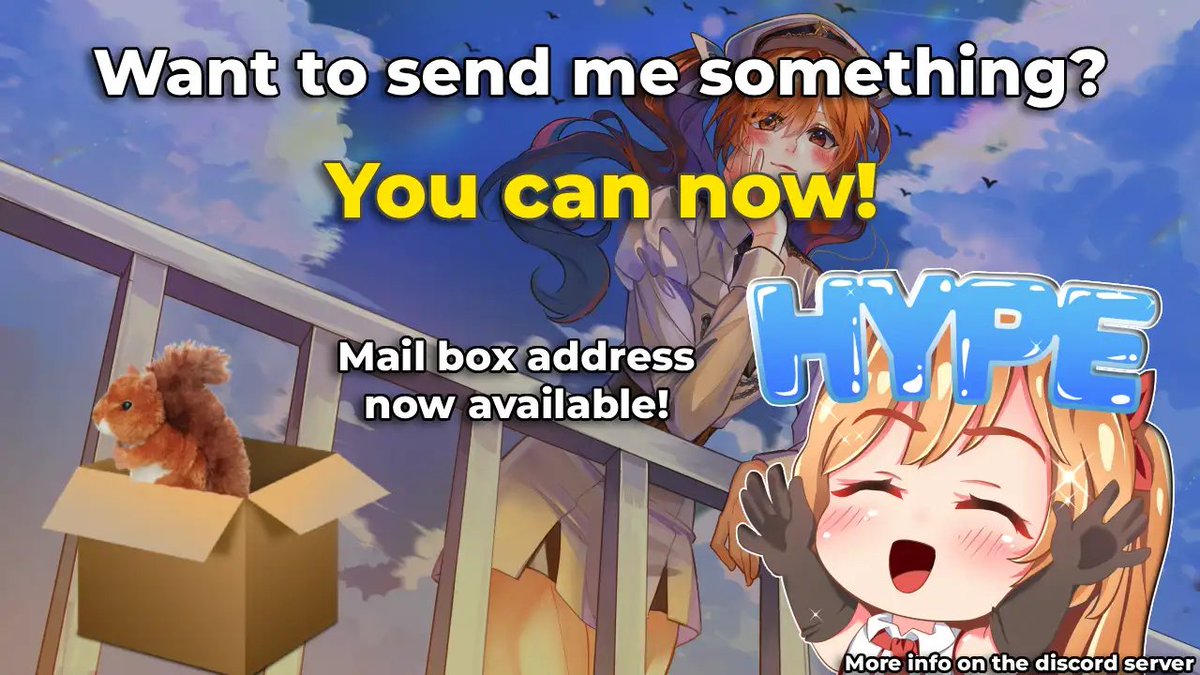 I can accept gifts now~! Yay! If you want to send letters or gifts
