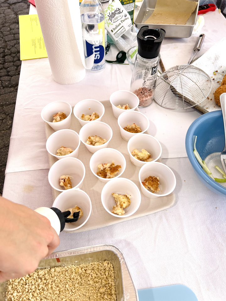 MELobsterFest's tweet photo. The Seafood Cooking Contest is underway! Head over to the entertainment tent to watch the contestants cook and grab a free sample. https://t.co/KmGkYmNnTH https://t.co/iVmS5foOhC