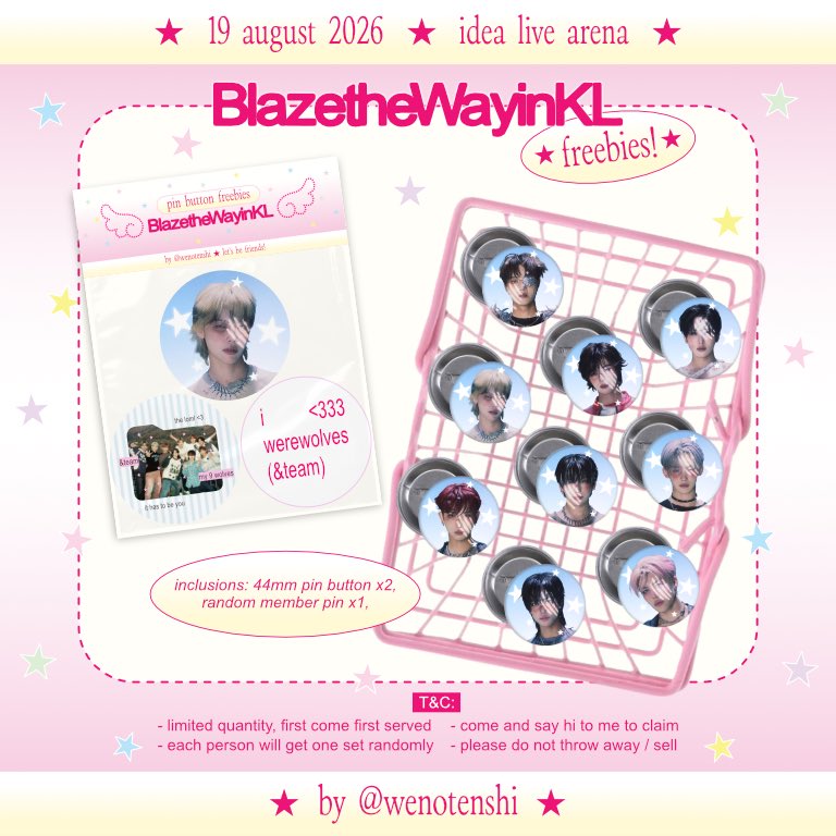 wenotenshi's tweet photo. ˚₊‧꒰ა #BLAZETHEWAY_KUALALUMPUR freebies by @wenotenshi ໒꒱ ‧₊˚

hello lunés!! i’ll be giving out these freebies in kl stop!

☆ limited quantity, fcfs
☆ come and say hi to me
☆ lmk if you want to trade (can comment or dm me)

#ANDTEAMINKL #andTEAM_1st_FootPrint_in_MALAYSIA https://t.co/38KfOOcNKk