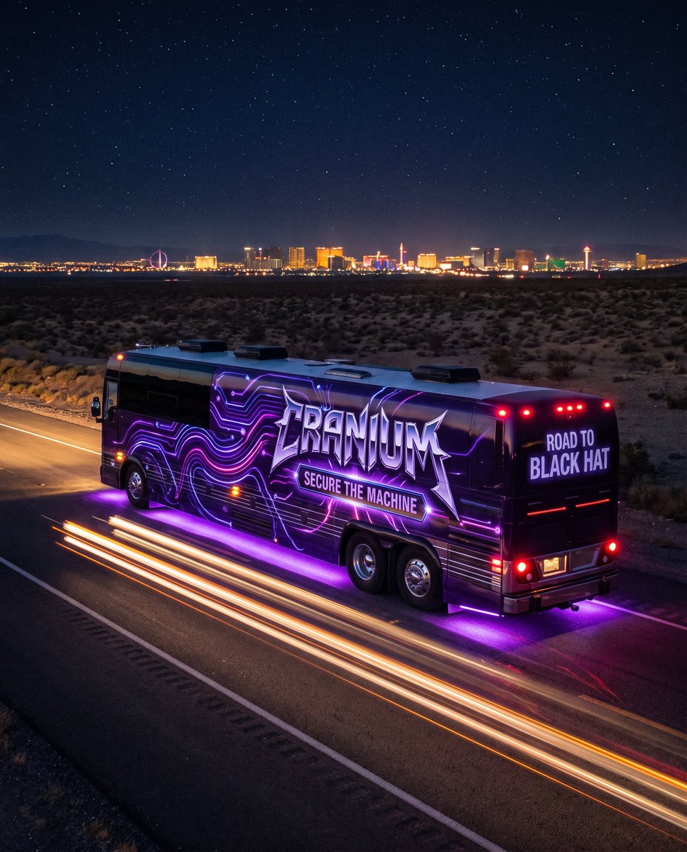 CraniumAi's tweet photo. Roll out the purple carpet (or heavy metal amp stacks) - the Cranium team is hitting the road. ๐ธ
Weโve loaded up the tour bus, dialed the volume up to the max, and set our GPS straight for Las Vegas for Black Hat USA!
#BlackHatUSA #AISecurity #AIGovernance #CraniumAI https://t.co/tb3XDpLtDM