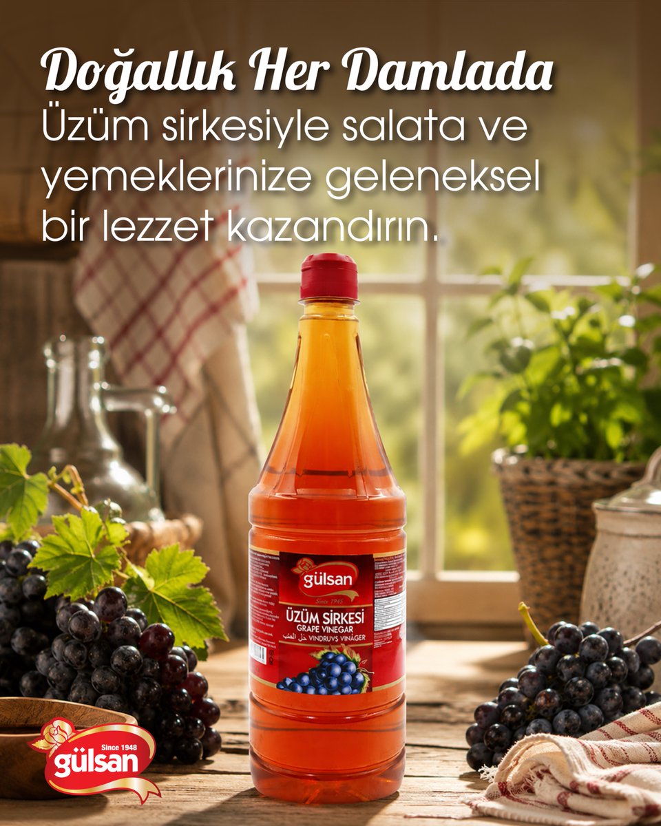gulsangida_'s tweet photo. Doğallık Her Damlada
Üzüm sirkesiyle salata ve yemeklerinize geleneksel bir lezzet kazandırın.
#ÜzümSirkesi #DoğalLezzet #MutfakKeyfi #GelenekselTat #Gülsan https://t.co/snFPGOFvuR