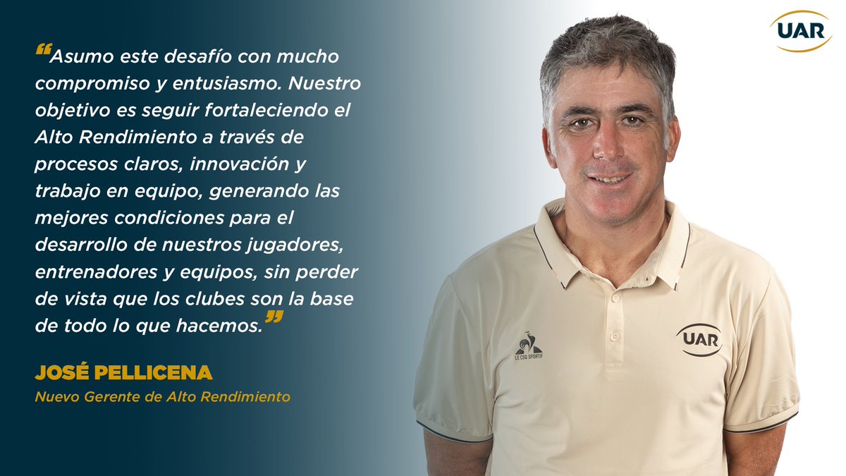 unionargentina's tweet photo. La Unión Argentina de Rugby informa la designación de José Pellicena como nuevo Gerente de Alto Rendimiento a partir del 1° de agosto, cargo desde el cual tendrá la responsabilidad de liderar el desarrollo y la implementación de la estrategia deportiva de Alto Rendimiento de la institución, fortaleciendo los procesos de formación y desarrollo de jugadores, entrenadores y equipos que integran el sistema de la UAR.

https://t.co/8WE0vrOGcl 

#LaUniónDeTodos