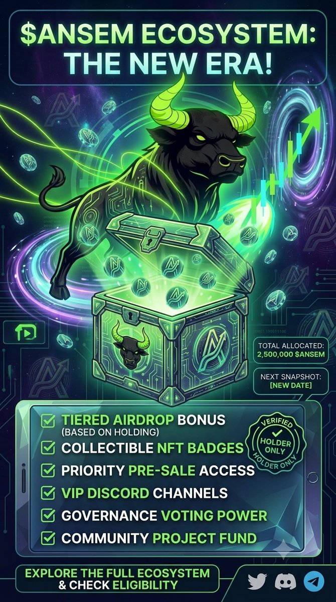 t_rakash's tweet photo. Entering the new era of the $ANSEM ecosystem! 🌐⚡
Holding strong, staying active, and unlocking amazing community rewards along the way. Big things are coming! 🚀🌌
#ANSEM #Crypto #Bullish #Airdrop #Web3 #Hodl https://t.co/tksWb9rbmx