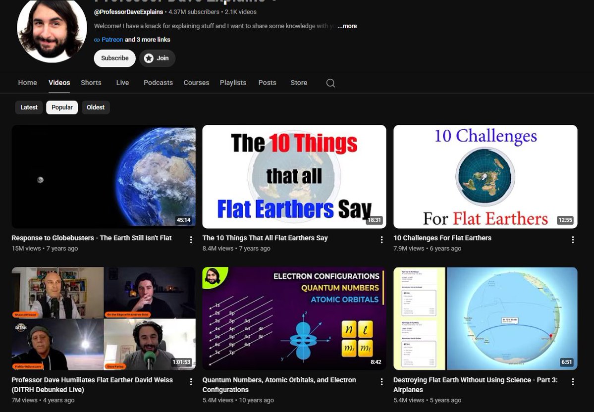 iamimagic's tweet photo. @TheOnlyMikez @usurpthachef Those are literally his most viewed videos. Do you even know who professor dave is? https://t.co/eEKViSdFLr