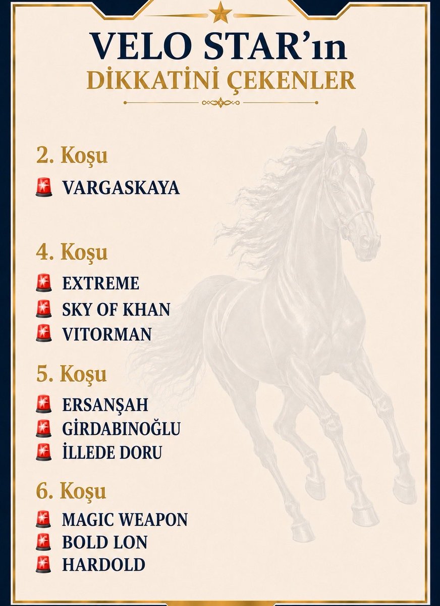 VeloStartch's tweet photo. Buda dikkat çeken Atlarımız. Kendi tuttuğunuz atlara lütfen öncelik verin.
Hepimize bol şanslar https://t.co/lESkeLsU9E
