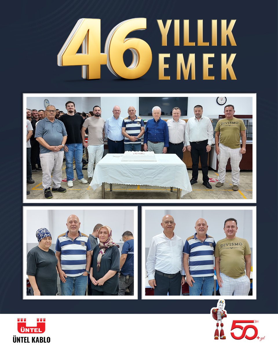 UntelKablo's tweet photo. 46 yıl boyunca emek, özveri ve tecrübe...

Üntel Kablo ailesinin değerli Üretim Formenleri'nden Lütfi Öztürk, 46 yıllık başarılı çalışma hayatının ardından emekliliğe adım attı.

Yolun açık olsun, Lütfi Usta. 👏 

#cable #kablo #emeklilik #emek #tecrübe https://t.co/E9lA05lRG7