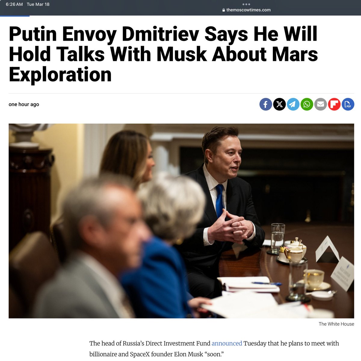 jimstewartson's tweet photo. He won’t do it because Elon owes SpaceX (and Starlink) to the Russians.

He went to Moscow 3 times when he started the company. Soon after, Putin’s favorite congressman Dana Rohrabacher pushed legislation through to privatize space.

Elon raised money for Dana’s reelection campaigns.

In 2022, Elon dropped service for Starlink in Crimea because Putin told him to. And right after the election last year, Elon was in direct talks with the Russians about a joint Mars mission.

Elon Musk is a traitor and a danger to civilization.
