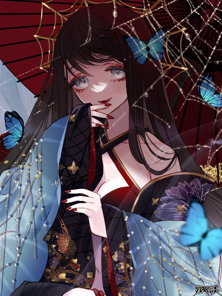 kk_blanche's tweet photo. 水着とBUを描かせていただきました🕷️🦋
『第六猟兵』（C）碧川沙奈/トミーウォーカー https://t.co/frXcC5MSIY