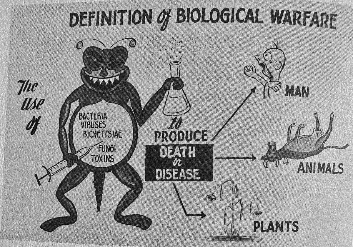 krisnewby's tweet photo. @tickbite29 I asked Willy if he'd ever met Nazi Traub or visited Plum Island, and he said 'No.' The anti-animal (Traub) and anti-human (Willy) bioweapons programs were compartmentalized, so this may be true. This images is from a military training manual. https://t.co/DxSCRJS1AE