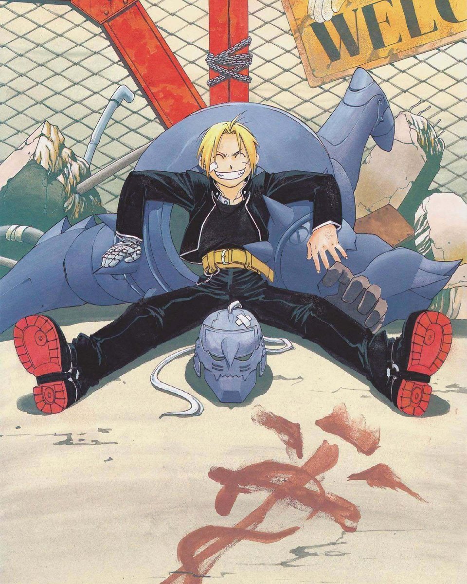 finalformlab's tweet photo. This vintage illustration of Fullmetal shows the timeless hand-drawn ink style of Hiromu Arakawa https://t.co/RWwOuxb3OF