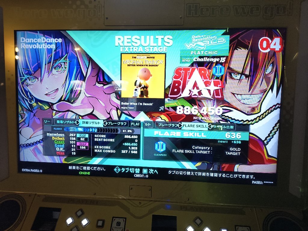 waveinjection's tweet photo. 久々にDP15もやってみました。エキゾは2回ほど後ろ交差になった���が踏み外さなかったのが収穫。ピーナッツの後半は16分のスライド研究したくなるような振り回しのきつさでした。#ddr_world https://t.co/9fMDwPoBK2
