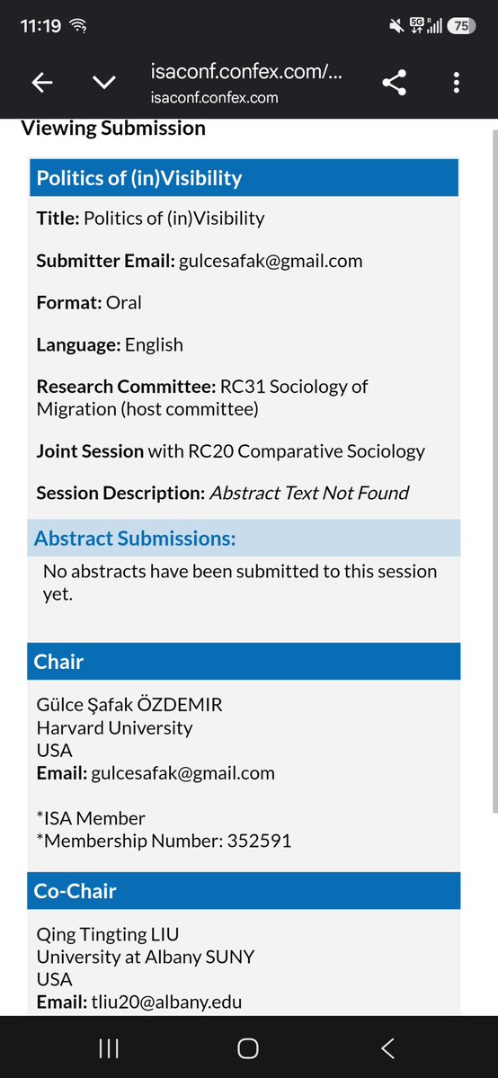 bard_jester's tweet photo. @gulcozdemir and I are organizing a session on “The Politics of (In) Visibility” at @isa_sociology the International Sociological Association World Congress of Sociology 2027 in Gwangju, South Korea. Please consider submitting your abstracts between August 3 and October 14. https://t.co/ojVzcC4jMK
