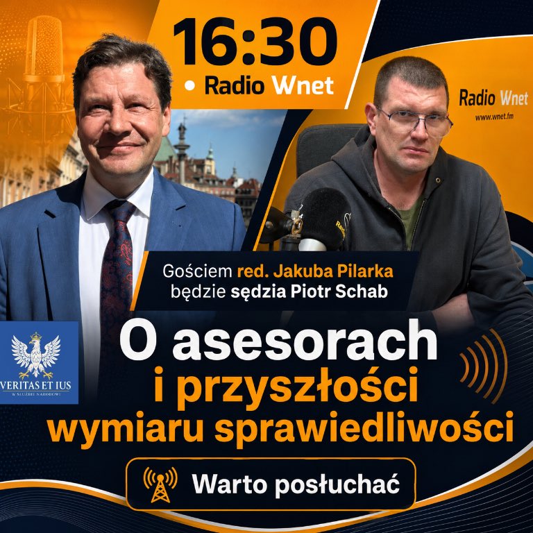 veritasetius's tweet photo. Nasz prezes @PiotrSchab25737 dzisiaj u red. @JakubPilarek w @RadioWNET ‼️‼️‼️
Warto posłuchać ‼️‼️‼️ https://t.co/ZZSzHsPRaS