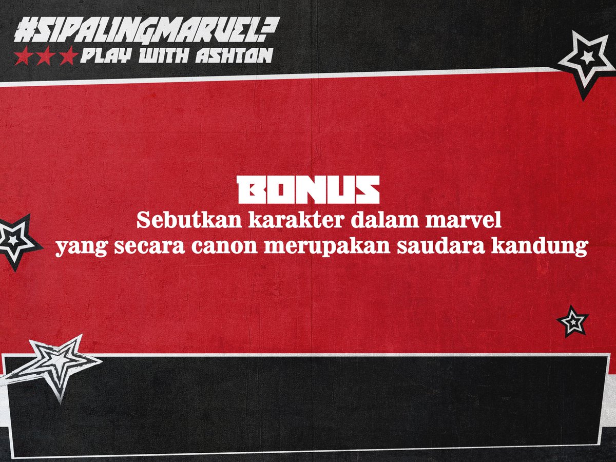 Leeadton's tweet photo. Bonus!

Ga berasa udah di akhir permainan aja. Sebutin dong menurut kalian best siblings di Marvel itu siapa aja? Mine were Spider-clone. Sampai 20:50 ya https://t.co/cWlrlrP03T