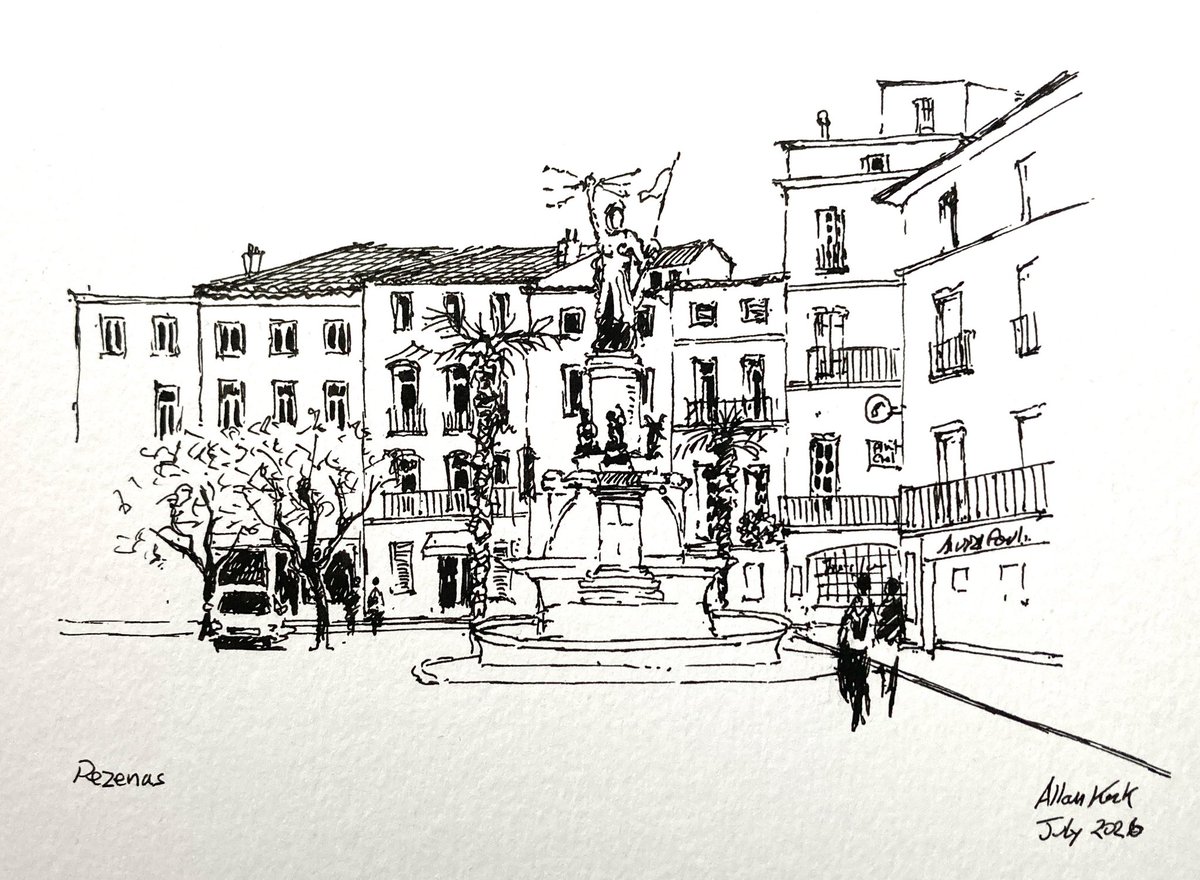 tarnincolour's tweet photo. Pezenas- pen and watercolour.  #sketchbook #urbansketcher #urbansketchers #sketch #urbansketch #sketchtravel #usk #akirk54 #landscapepainting  #watercolour #thedailysketch  #drawing https://t.co/s7lyrvIpl9
