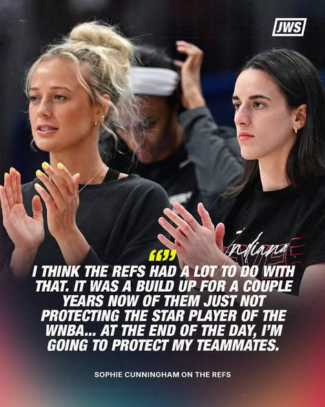 ElRushboNews's tweet photo. WNBA officiating spent the summer handing technical fouls to Caitlin Clark for things like clapping, while a hit to the throat drew no call at all.  

When Sophie Cunningham confronted the refs and pointed out the double standard on the floor, mainstream media called it "drama."  

Fans called it common sense... and turned her into the biggest meme on the internet.