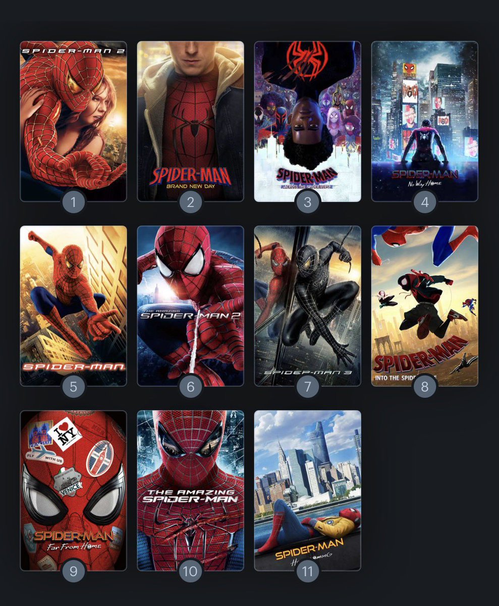 BiggestStepBro's tweet photo. Here’s my ranking for Spider-Man movies 🕷️ #spiderman https://t.co/YLEjASeffg