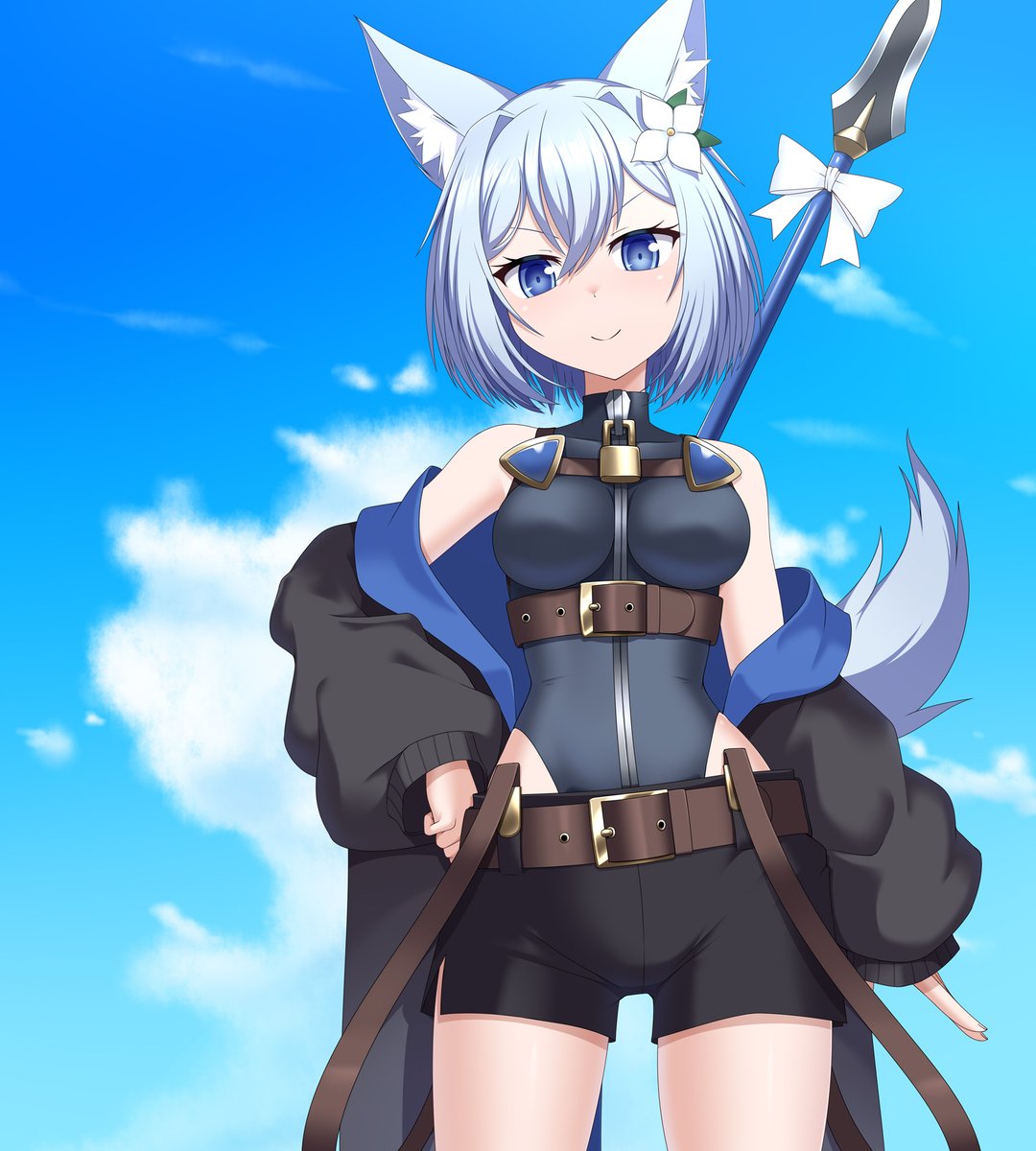 Salt_cb's tweet photo. 獣耳の冒険者ちゃんが使徒へと生まれ変わり、思い人とも結ばれて頭の中も幸せいっぱいハッピーエンドになるまでの記録です(1/2) https://t.co/QHr8CE6LEx