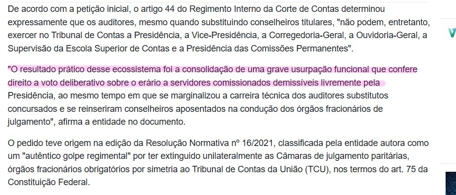 AmyStuda's tweet photo. ATENÇÃO CONCURSEIROS
REFORMA ADMINISTRATIVA NA NOSSA CARA

o TCE-MT ta entregando o controle dos processos para comissionados (todos vinculados a politicos e famílias de politicos) e afastando concursados. 

O que isso importa pra gente?

Os concursados entraram com pedido no STF para "reaver o controle e seus direitos", se o STF falar que o que o TCE está fazendo está certo, isso pode escalar para TODOS OS ORGÃOS! 

Se retiraram auditores substitutos, um dos concursos mais difíceis do pais, a "alta cúpula" do controle, IMAGINA se não mexeriam com todos os outros concursados?

Se o STF disser sim, é o STF dizendo "sim orgãos, voces podem retirar até cargos típicos de estado", NINGUÉM estaria seguro. 

Outro ponto:
Inclusive dispositivos do MT foram utilizados como inspiração para a PL 4346/2025, que dá todo o poder pro TCE resolver "sozinho" acordos, sem auxilio do MP. 

Isso acaba com o sistema de freios e contrapeso, dando "super poderes" ao TCE para apoiar os politicos que quiserem. Sendo que os conselheiros do TCE são justamente ex-politicos. Viraria uma organização de amigos jugando amigos.

É o inicio dos politicos tendo total liberdade na administração publica e isso influencia a vida de TODO MUNDO, até não concurseiros/concursados.

NÃO PODEMOS IGNORAR ESSA ADI.