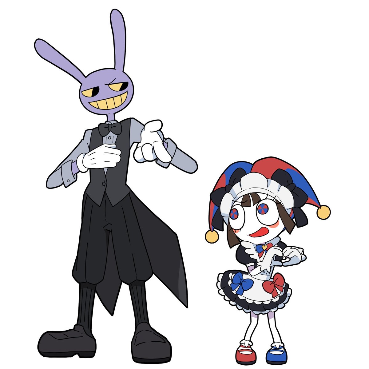 nekojarashi8515's tweet photo. バトラー🐰とメイド🤡

#tadc https://t.co/choXFztniP