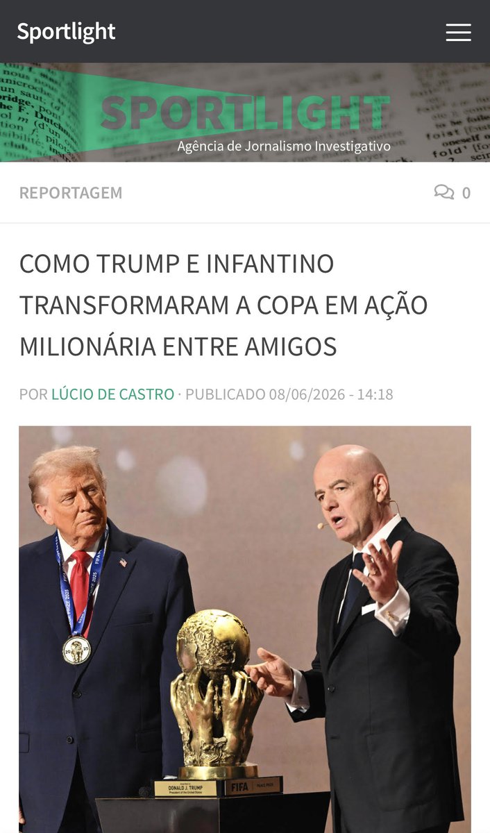agsportlight's tweet photo. Em 8/6, mostrei como os amigos de Trump estavam lucrando com a Copa. Até os pacotes de hospitalidade, filé mignon da FIFA, já tinham levado.

https://t.co/OaVXsIC5Fe https://t.co/F45HTEQK0W