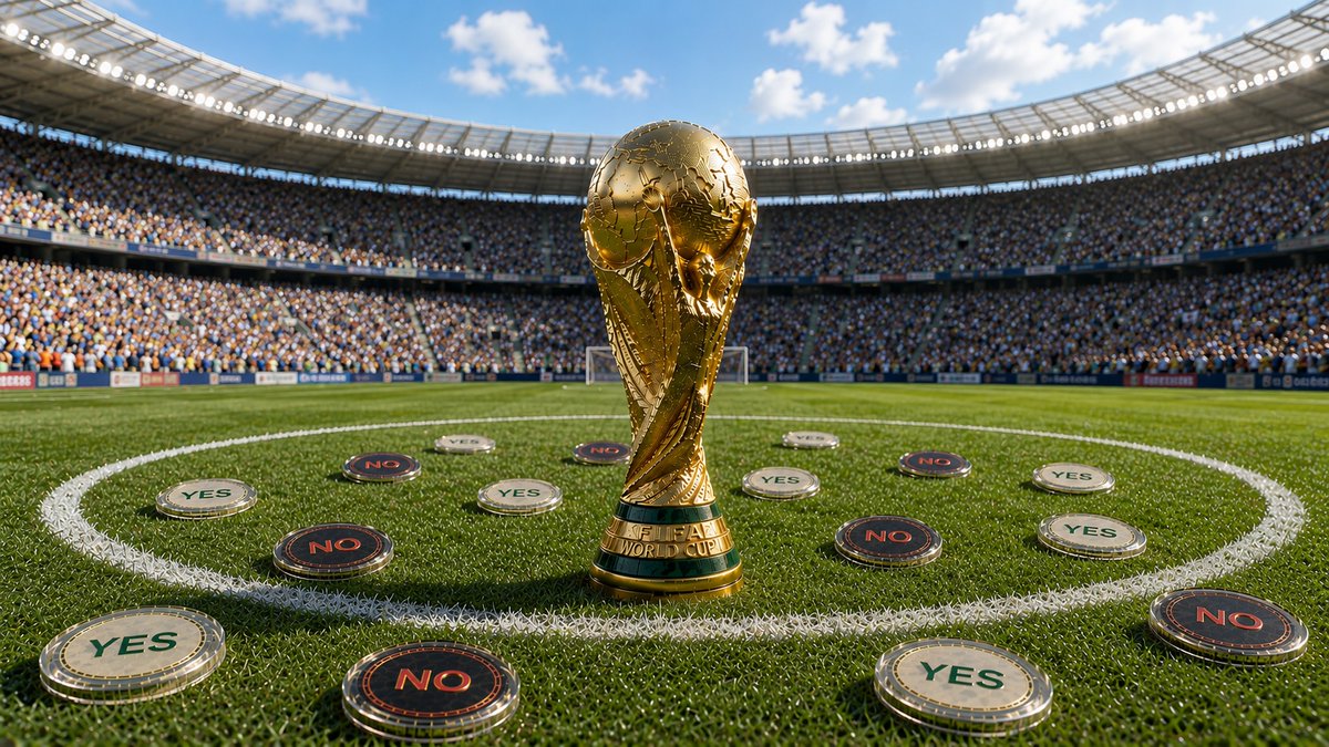 CoinMarketCap's tweet photo. LATEST: 📊 The 2026 World Cup drove $20B in blockchain prediction market volume, with over 400,000 wallets placing bets, per Chainalysis. https://t.co/M62Fn2Lw5o