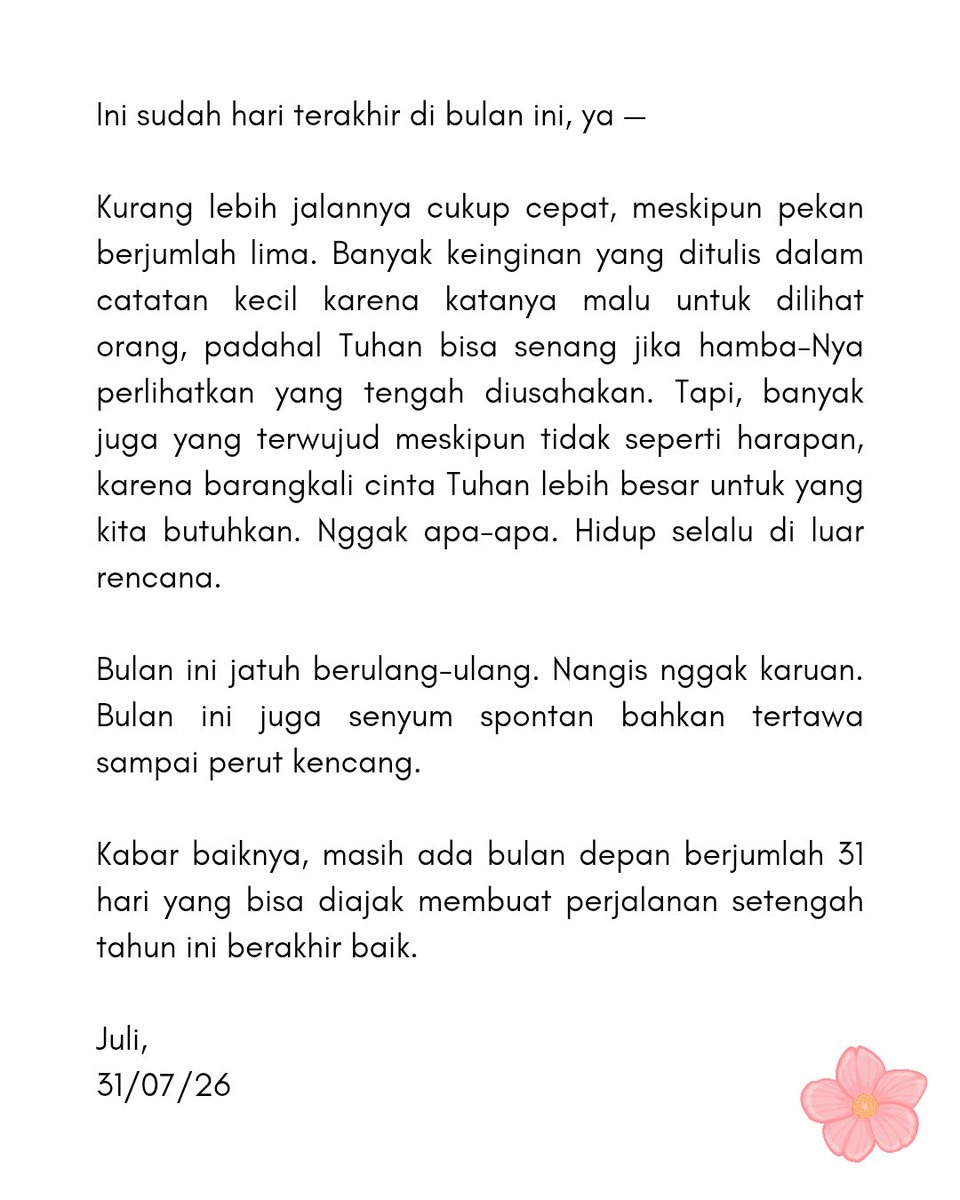 mustikampal's tweet photo. ㅤ

️️ ️️️️️️
Semoga 31 hari kedepan penuh akan cinta, bahagia, hingga doa milik kita semua terkabul dalam wujud paling baik. 💐

️️ ️️️️️️
ㅤ https://t.co/yUQZDmbQGo