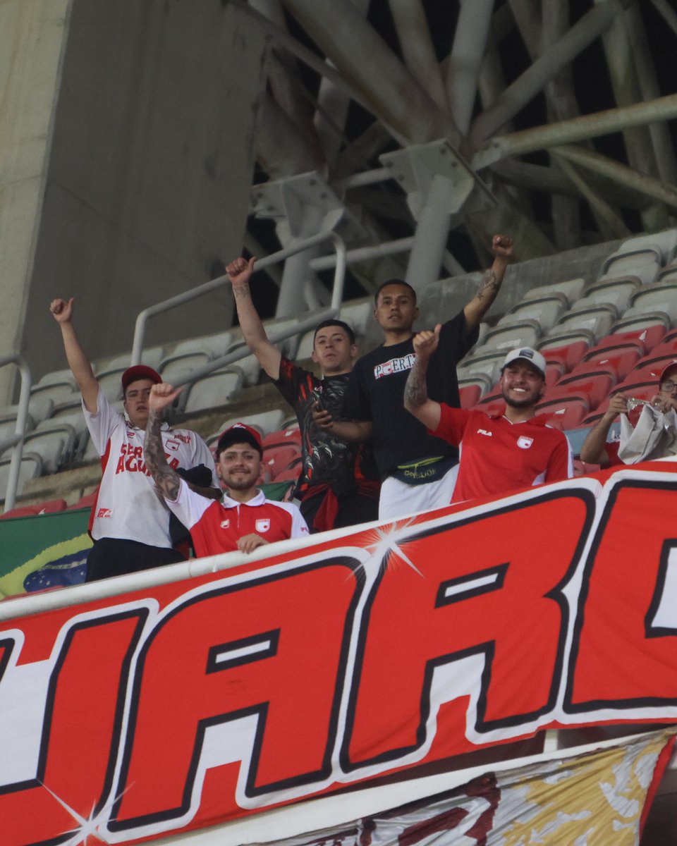 SantaFe's tweet photo. Una Santa Fe que no tiene fronteras 🇮🇩 Gracias por acompañarnos a escribir un nuevo capítulo en la CONMEBOL Sudamericana 🏆

Nos vemos el domingo en El Campín por la fecha 2 de la Liga BetPlay Dimayor ⚽️

¡El camino continúa, juntos 🦁☝🏻! https://t.co/mn1NsIaQUf